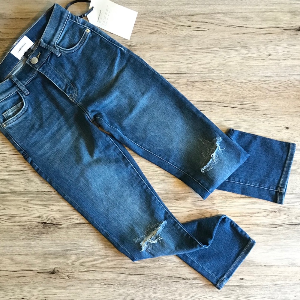 NWT Current/Elliott High Waist Straight Leg Jeans